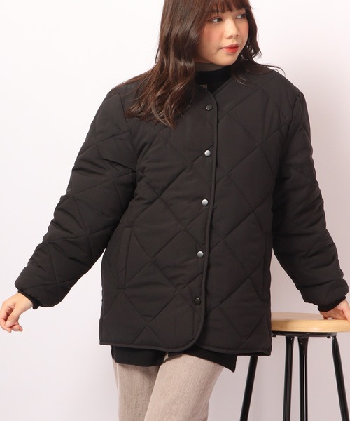 A.N.L(エーエヌエル レーベル)の「A.N.L ダイヤキルティング中綿ブルゾンジャケット(ブルゾン・レディース・ブラック/アイボリー/ベージュ・38)」の12枚目の写真