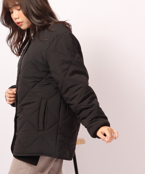 A.N.L(エーエヌエル レーベル)の「A.N.L ダイヤキルティング中綿ブルゾンジャケット(ブルゾン・レディース・ブラック/アイボリー/ベージュ・38)」の13枚目の写真