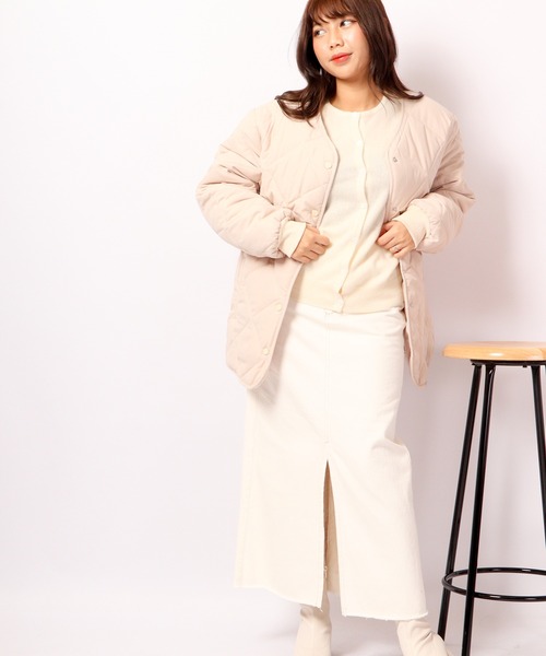 A.N.L(エーエヌエル レーベル)の「A.N.L ダイヤキルティング中綿ブルゾンジャケット(ブルゾン・レディース・ブラック/アイボリー/ベージュ・38)」の9枚目の写真