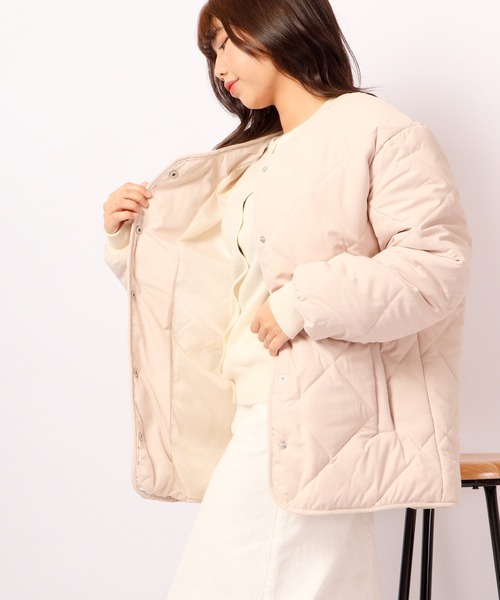 A.N.L(エーエヌエル レーベル)の「A.N.L ダイヤキルティング中綿ブルゾンジャケット(ブルゾン・レディース・ブラック/アイボリー/ベージュ・38)」の7枚目の写真