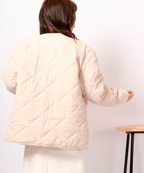 A.N.L(エーエヌエル レーベル)の「A.N.L ダイヤキルティング中綿ブルゾンジャケット(ブルゾン・レディース・ブラック/アイボリー/ベージュ・38)」の8枚目の写真
