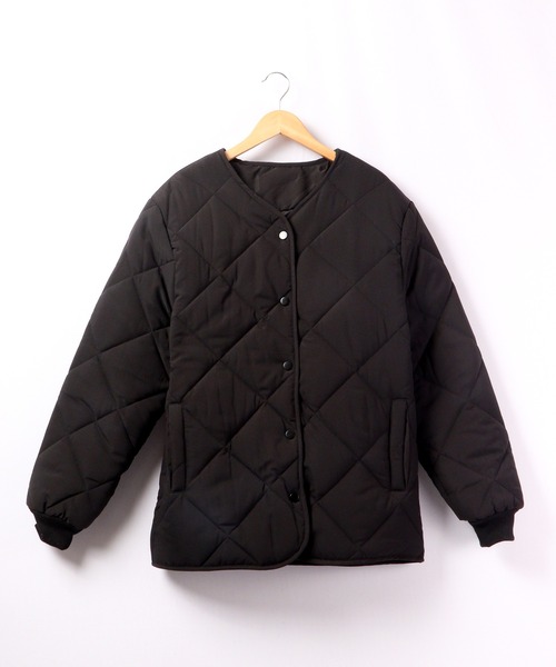 A.N.L(エーエヌエル レーベル)の「A.N.L ダイヤキルティング中綿ブルゾンジャケット(ブルゾン・レディース・ブラック/アイボリー/ベージュ・38)」の10枚目の写真