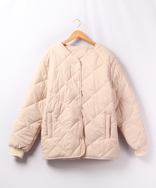 A.N.L(エーエヌエル レーベル)の「A.N.L ダイヤキルティング中綿ブルゾンジャケット(ブルゾン・レディース・ブラック/アイボリー/ベージュ・38)」の4枚目の写真
