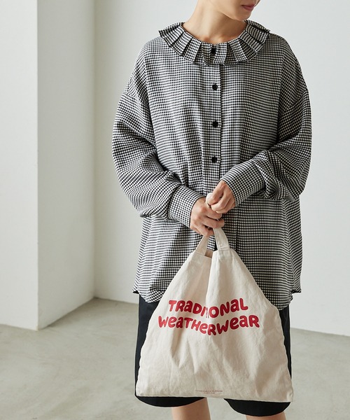 forksy.（フォルクシー）の「【forksy.】ピエロカラー長袖ブラウス（シャツ/ブラウス・レディース・オフホワイト/ホワイト×ブラック/ブラック・FREE）」の3枚目の写真