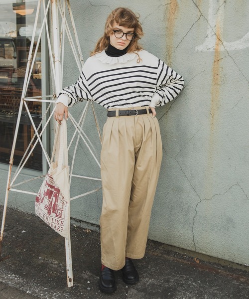 forksy.（フォルクシー）の「【forksy.】ピエロカラー長袖ブラウス（シャツ/ブラウス・レディース・オフホワイト/ホワイト×ブラック/ブラック・FREE）」の11枚目の写真