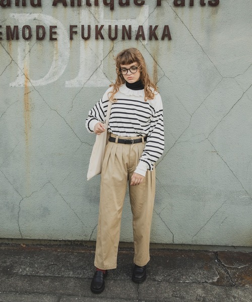 forksy.（フォルクシー）の「【forksy.】ピエロカラー長袖ブラウス（シャツ/ブラウス・レディース・オフホワイト/ホワイト×ブラック/ブラック・FREE）」の13枚目の写真