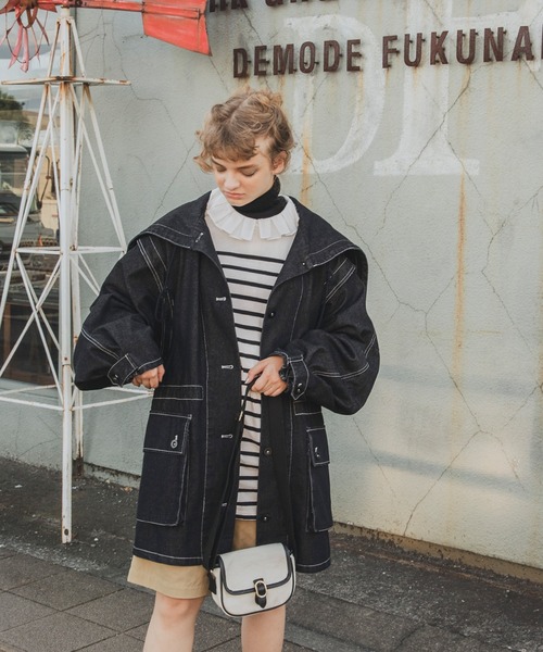 forksy.（フォルクシー）の「【forksy.】ピエロカラー長袖ブラウス（シャツ/ブラウス・レディース・オフホワイト/ホワイト×ブラック/ブラック・FREE）」の14枚目の写真