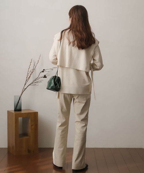 SENSE OF PLACE by URBAN RESEARCH(センスオブプレイスバイアーバンリサーチ)の「ストレッチレイヤードセーター(ニット/セーター・レディース・ライトブルー/ダークグレー/モカ/アイボリー・ONE)」の8枚目の写真