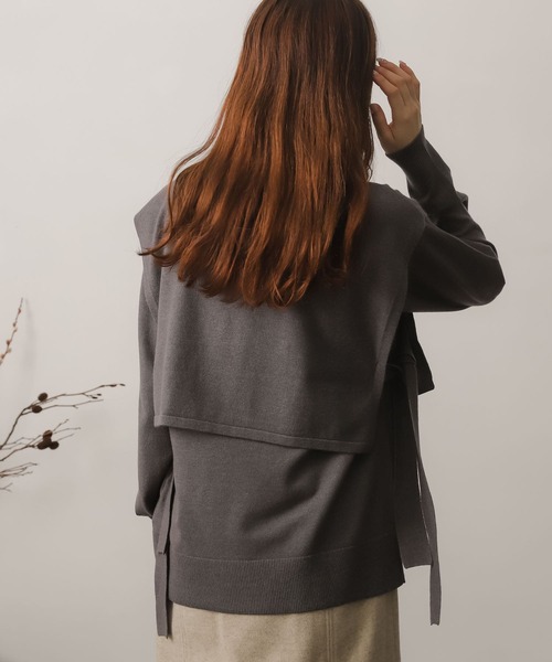 SENSE OF PLACE by URBAN RESEARCH(センスオブプレイスバイアーバンリサーチ)の「ストレッチレイヤードセーター(ニット/セーター・レディース・ライトブルー/ダークグレー/モカ/アイボリー・ONE)」の14枚目の写真