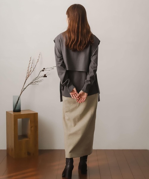 SENSE OF PLACE by URBAN RESEARCH(センスオブプレイスバイアーバンリサーチ)の「ストレッチレイヤードセーター(ニット/セーター・レディース・ライトブルー/ダークグレー/モカ/アイボリー・ONE)」の17枚目の写真