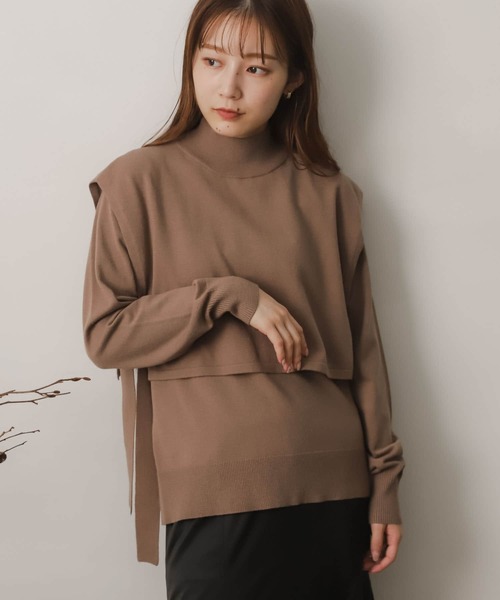 SENSE OF PLACE by URBAN RESEARCH(センスオブプレイスバイアーバンリサーチ)の「ストレッチレイヤードセーター(ニット/セーター・レディース・ライトブルー/ダークグレー/モカ/アイボリー・ONE)」の19枚目の写真