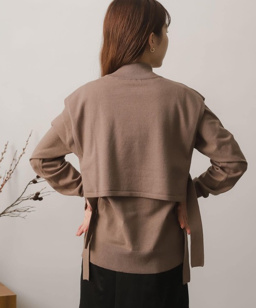 SENSE OF PLACE by URBAN RESEARCH(センスオブプレイスバイアーバンリサーチ)の「ストレッチレイヤードセーター(ニット/セーター・レディース・ライトブルー/ダークグレー/モカ/アイボリー・ONE)」の20枚目の写真