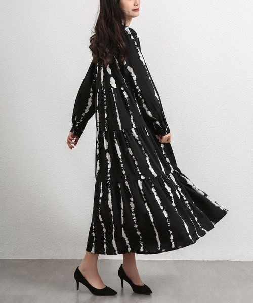 SALE！ ♪シフォンシャツマキシドレス セール】 シフォンドット・ドレス （ロング・マキシ丈ワンピース