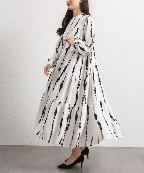 SALE！ ♪シフォンシャツマキシドレス セール】 シフォンドット・ドレス （ロング・マキシ丈ワンピース