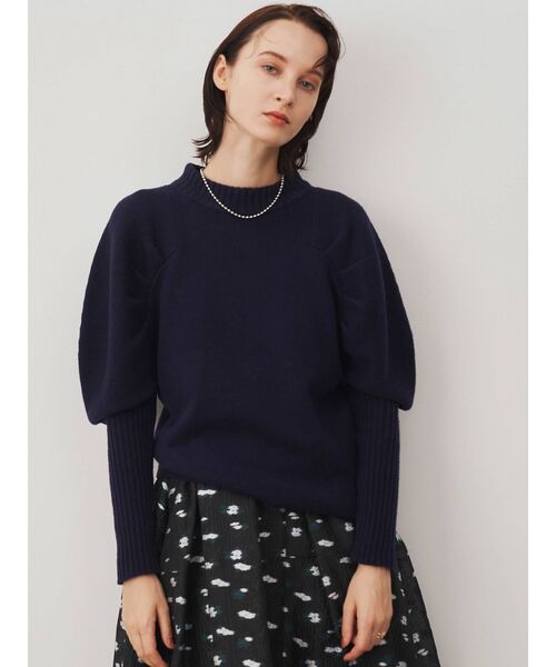 ELENDEEK(エレンディーク)の「エアーウールボリュームニット(ニット/セーター・レディース・チャコールグレー/ネイビー/オフホワイト・FREE)」の10枚目の写真