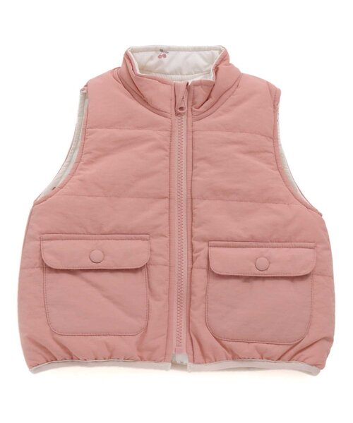 apres les cours（アプレレクール）の「WEB限定 中綿リバーシブルベスト_ウォッシャブル（ベスト・キッズ・ピンク/ベージュ/ラベンダー・90/110/130）」の5枚目の写真