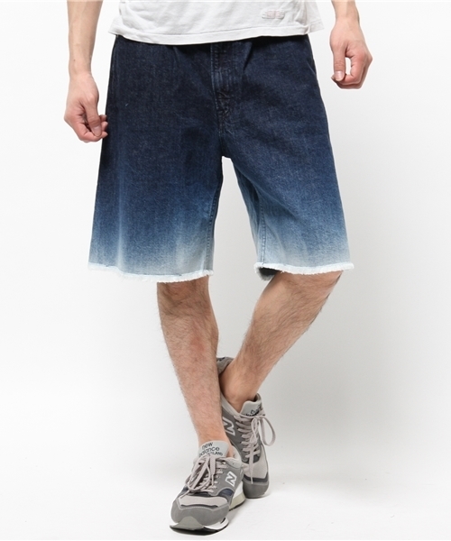 417 EDIFICE（フォーワンセブンエディフィス）の「◇417*WORLD WORKERS デニムワイドショートパンツ（デニムパンツ・メンズ・ネイビー/サックスブルー・MEDIUM/LARGE）」の2枚目の写真