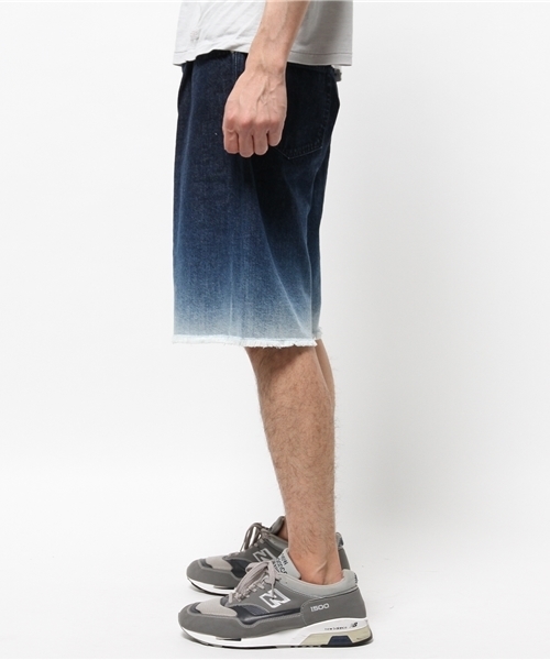 417 EDIFICE（フォーワンセブンエディフィス）の「◇417*WORLD WORKERS デニムワイドショートパンツ（デニムパンツ・メンズ・ネイビー/サックスブルー・MEDIUM/LARGE）」の3枚目の写真