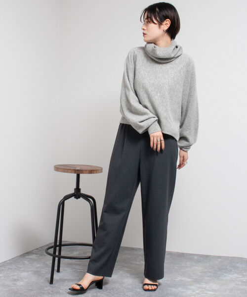 NOLLEY’S（ノーリーズ）の「両面起毛イージーセミワイドパンツ（その他パンツ・レディース・チャコールグレー/ライトパープル/ホワイト・34/38/40/36）」の12枚目の写真