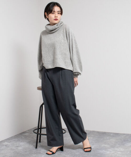 NOLLEY’S（ノーリーズ）の「両面起毛イージーセミワイドパンツ（その他パンツ・レディース・チャコールグレー/ライトパープル/ホワイト・34/38/40/36）」の13枚目の写真