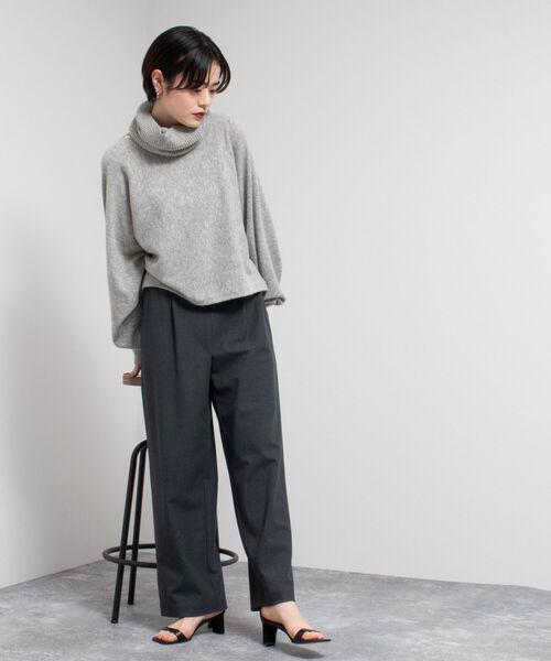NOLLEY’S（ノーリーズ）の「両面起毛イージーセミワイドパンツ（その他パンツ・レディース・チャコールグレー/ライトパープル/ホワイト・34/38/40/36）」の14枚目の写真