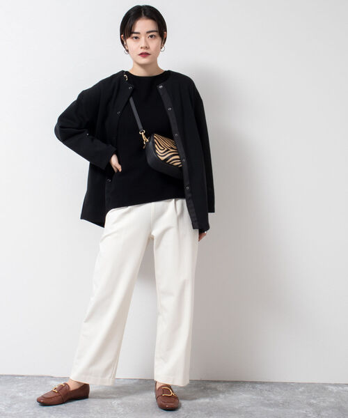 NOLLEY’S（ノーリーズ）の「両面起毛イージーセミワイドパンツ（その他パンツ・レディース・チャコールグレー/ライトパープル/ホワイト・34/38/40/36）」の22枚目の写真