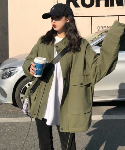 CLEA（クレア）の「スタンドカラーオーバーサイズミリタリージャケット