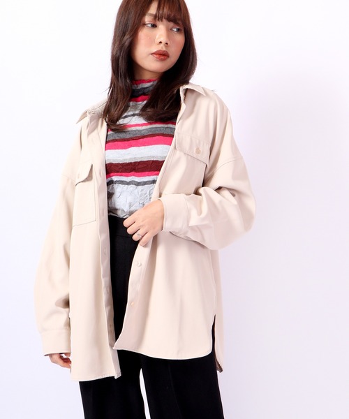 BRODIAEA(ブローディア)の「BRODIAEA シワ加工ニットボーダー ボトルネック(ニット/セーター・レディース・グリーン/シルバーグレー/ブラック/ベージュ・40)」の9枚目の写真