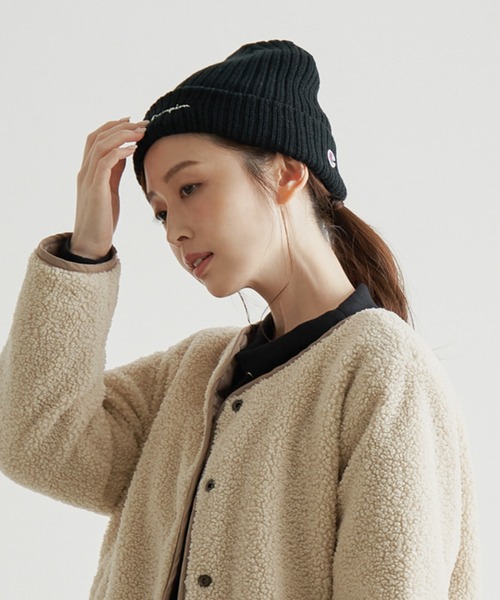 Champion(チャンピオン)の「Champion チャンピオン ニットリブワッチ(ニットキャップ/ビーニー・レディース・オフホワイト/ブラック/イエロー/ベージュ・FREE)」の3枚目の写真
