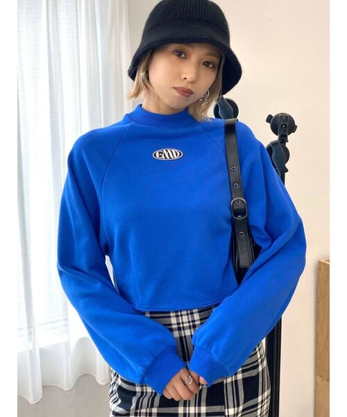 EMODA（エモダ）の「マークロゴクロップスウェット（スウェット・レディース・ホワイト/ブラック/ピンク/ブルー・FREE）」の14枚目の写真