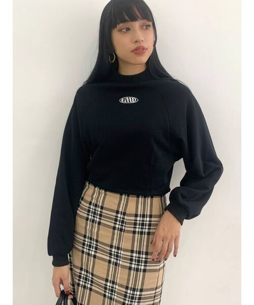 EMODA（エモダ）の「マークロゴクロップスウェット（スウェット・レディース・ホワイト/ブラック/ピンク/ブルー・FREE）」の6枚目の写真