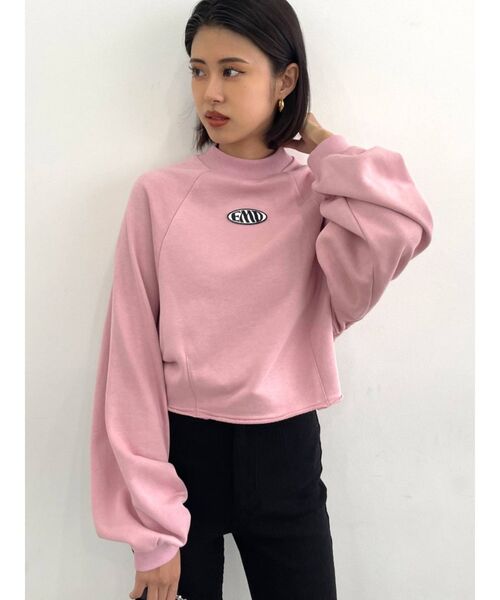 EMODA（エモダ）の「マークロゴクロップスウェット（スウェット・レディース・ホワイト/ブラック/ピンク/ブルー・FREE）」の12枚目の写真