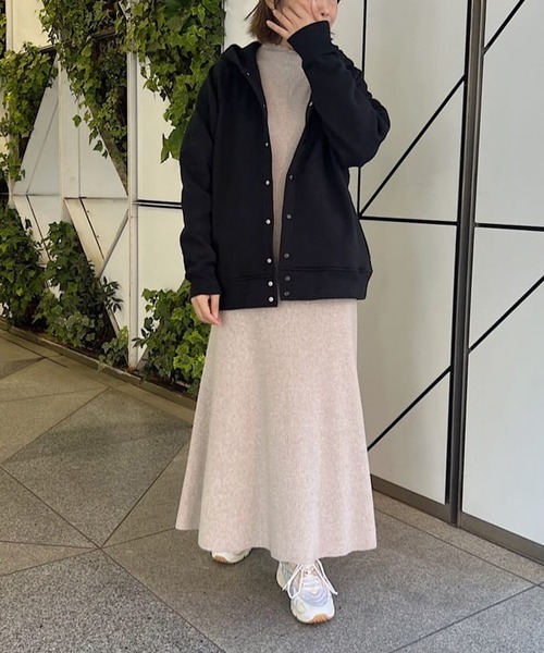 PUAL CE CIN(ピュアルセシン)の「リブメローニットワンピース(ワンピース・レディース・ベージュ/ブラック・FREE)」の18枚目の写真