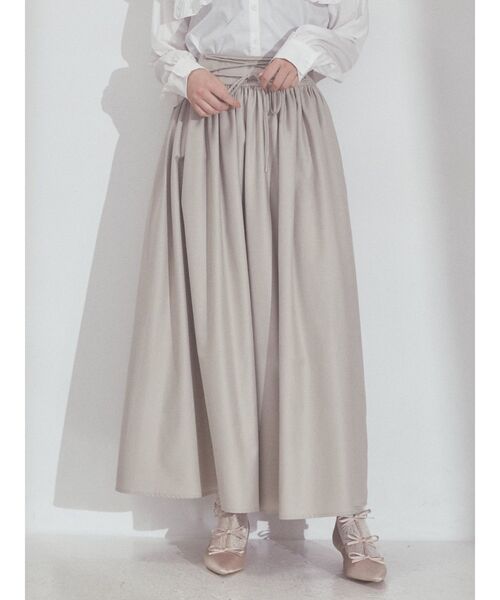 merry jenny（メリージェニー）の「レースアップギャザースカート（スカート・レディース・グレー/ブラック/ベージュ・FREE）」の3枚目の写真