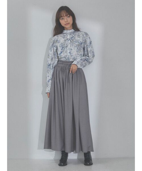 merry jenny（メリージェニー）の「レースアップギャザースカート（スカート・レディース・グレー/ブラック/ベージュ・FREE）」の9枚目の写真