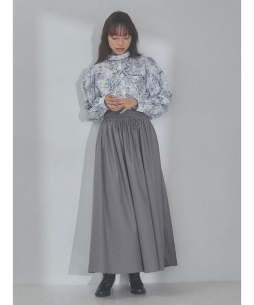 merry jenny（メリージェニー）の「レースアップギャザースカート（スカート・レディース・グレー/ブラック/ベージュ・FREE）」の10枚目の写真