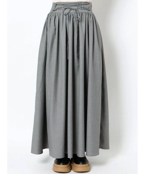 merry jenny（メリージェニー）の「レースアップギャザースカート（スカート・レディース・グレー/ブラック/ベージュ・FREE）」の12枚目の写真