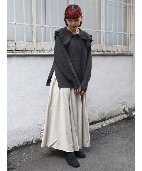 merry jenny（メリージェニー）の「レースアップギャザースカート（スカート・レディース・グレー/ブラック/ベージュ・FREE）」の16枚目の写真