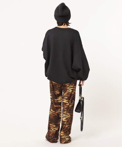 PRE_（プレ）の「《追加》【PRE_/プレ】ビッグスリーブスウェット（スウェット・レディース・チャコールグレー/ブラック・FREE）」の3枚目の写真