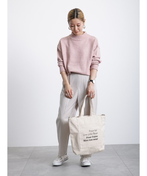 Samansa Mos2 blue(サマンサモスモスブルー)の「もちもちニットプルオーバー(ニット/セーター・レディース・ベージュ/オフホワイト/サックスブルー/ピンク/ミント・フリ-)」の20枚目の写真