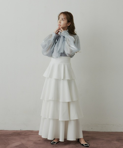 VIOLETTA(ヴィオレッタ)の「オーガンジーリボンブラウス(シャツ/ブラウス・レディース・アイボリー/ライトグレー・FREE)」の16枚目の写真