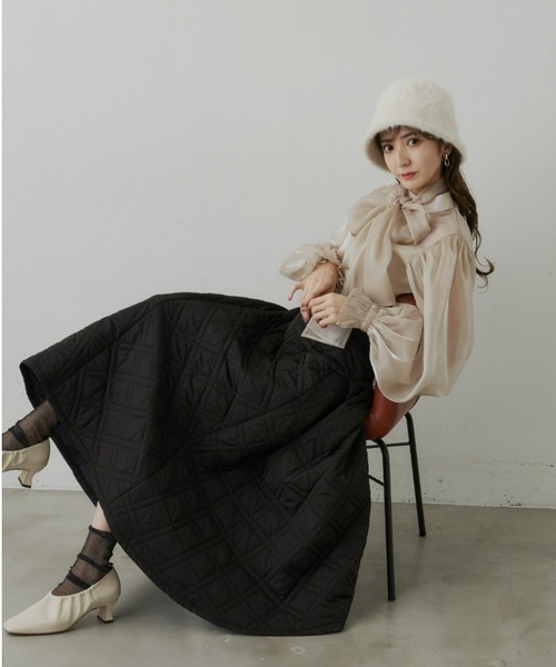 VIOLETTA(ヴィオレッタ)の「オーガンジーリボンブラウス(シャツ/ブラウス・レディース・アイボリー/ライトグレー・FREE)」の14枚目の写真