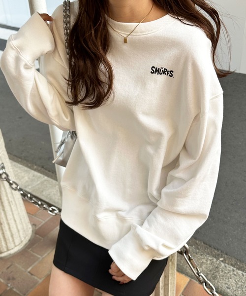 GeeRA（ジーラ）の「【スマーフ】コラボプリントスウェット（スウェット・レディース・ホワイト/ホワイト系その他/ブラック/ブラック系その他・MEDIUM/LARGE/X-LARGE）」の8枚目の写真