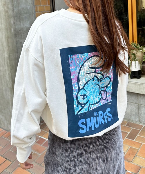 GeeRA（ジーラ）の「【スマーフ】コラボプリントスウェット（スウェット・レディース・ホワイト/ホワイト系その他/ブラック/ブラック系その他・MEDIUM/LARGE/X-LARGE）」の10枚目の写真
