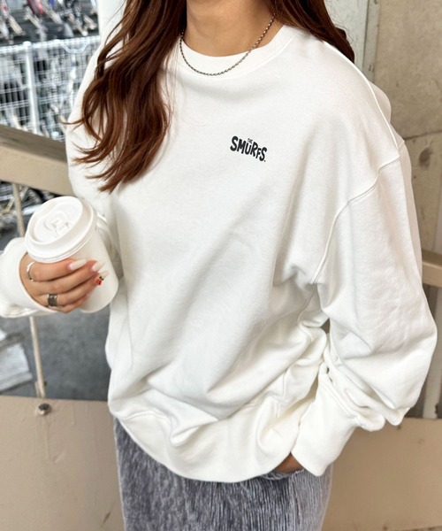 GeeRA（ジーラ）の「【スマーフ】コラボプリントスウェット（スウェット・レディース・ホワイト/ホワイト系その他/ブラック/ブラック系その他・MEDIUM/LARGE/X-LARGE）」の11枚目の写真