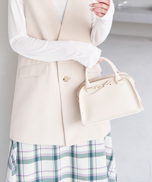 ROPE' PICNIC（ロペピクニック）の「軽量リボンデザインミニボストンショルダーバッグ（ボストンバッグ・レディース・キナリ/ブラック/ピンク系その他2・FREE）」の18枚目の写真