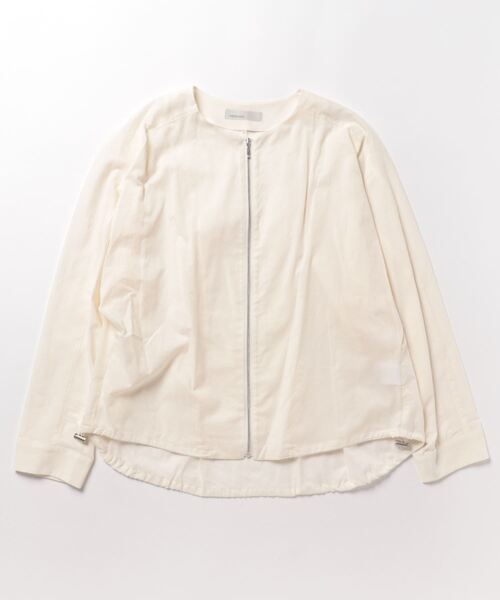 INED CLARO(イネドクラロ)の「オーガニックコットンローン ノーカラーブルゾン(ブルゾン・レディース・ブラック/オフホワイト・フリー)」の3枚目の写真