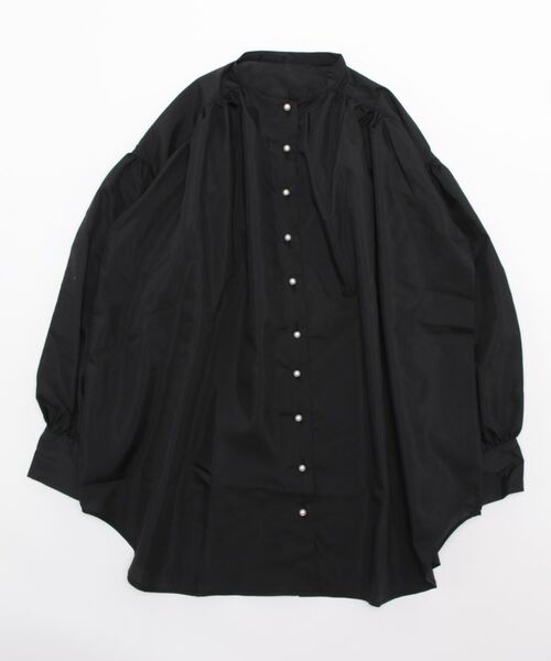 STYLEBLOCK(スタイルブロック)の「ブロードパールボタンバンドカラーブラウス(シャツ/ブラウス・レディース・ブルー/ライトグレー/ホワイト/ライトベージュ/ブラック・M)」の7枚目の写真
