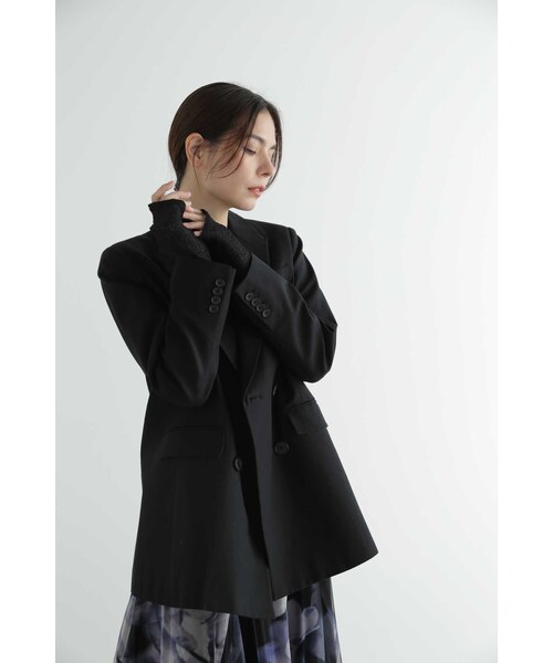 JILL STUART（ジルスチュアート）の「◆コットンキュプラテーラードジャケット（テーラードジャケット・レディース・ブラック/ホワイト・SMALL/MEDIUM）」の4枚目の写真