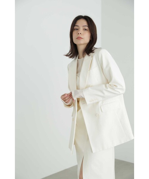 JILL STUART（ジルスチュアート）の「◆コットンキュプラテーラードジャケット（テーラードジャケット・レディース・ブラック/ホワイト・SMALL/MEDIUM）」の17枚目の写真